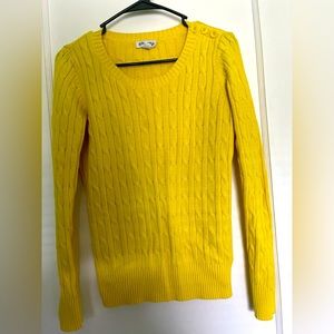 Sunflower yellow sweater , cute buttons on left shoulder . Size small